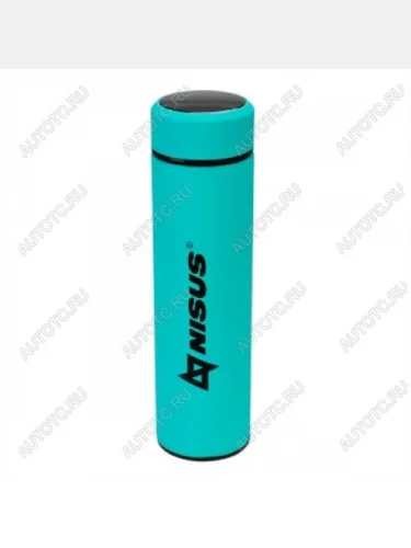 Термос NISUS 450 мл, с термодатчиком, бирюзовый  n.tm-049-t