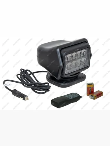 Фара-искатель 12V 50W LED с дистанционным управлением, черный (180х180х175мм) на магните  ch015-50w-bl