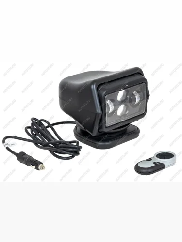Фара-искатель 12V 60W LED с дистанционным управлением, черный,цок-H3 (180х180х175мм) на магните  ch015-60w-bl