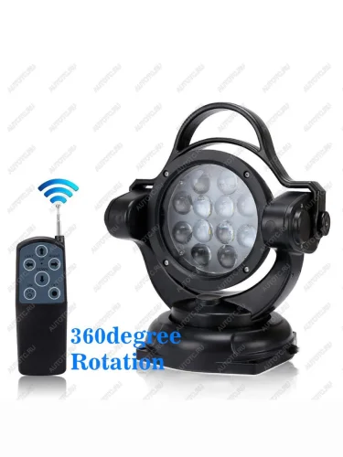 Фара-искатель 12V 60W LED с дистанционным управлением, черный, 360,на магните  ch078-60w-bl