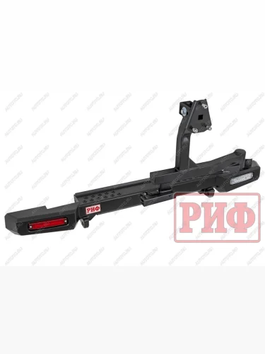 Бампер силовой задний (с фонарями, калиткой, возможностью установки фаркопа, стандарт) РИФ (черный) Уаз 315195 Хантер (2003-2025)