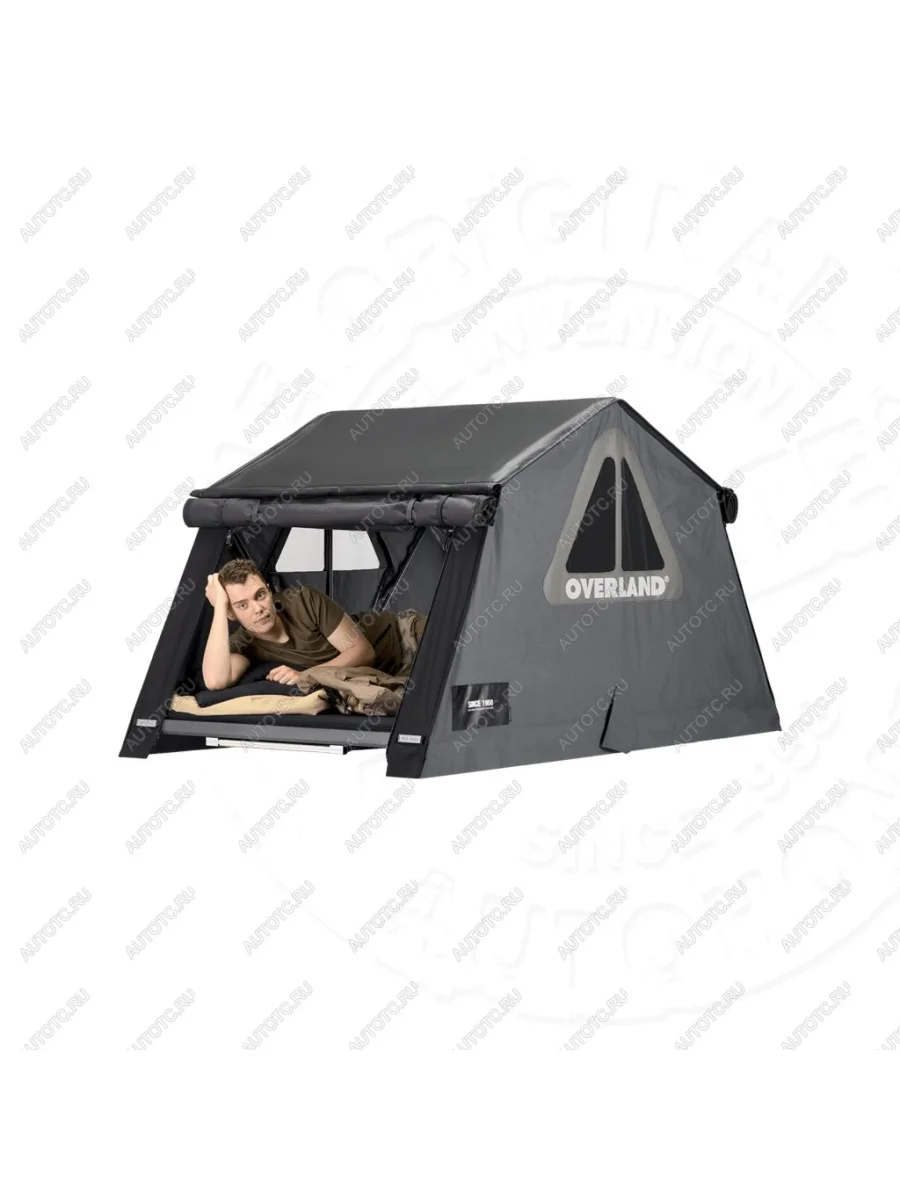 Палатка на крышу автомобиля (тент карбон, лестница, 130х220х125) AUTOHOME OVERLAND SMALL SAFARI EXPLORER Mazda CX-7 ER рестайлинг (2010-2012)  в Самаре Самарской области