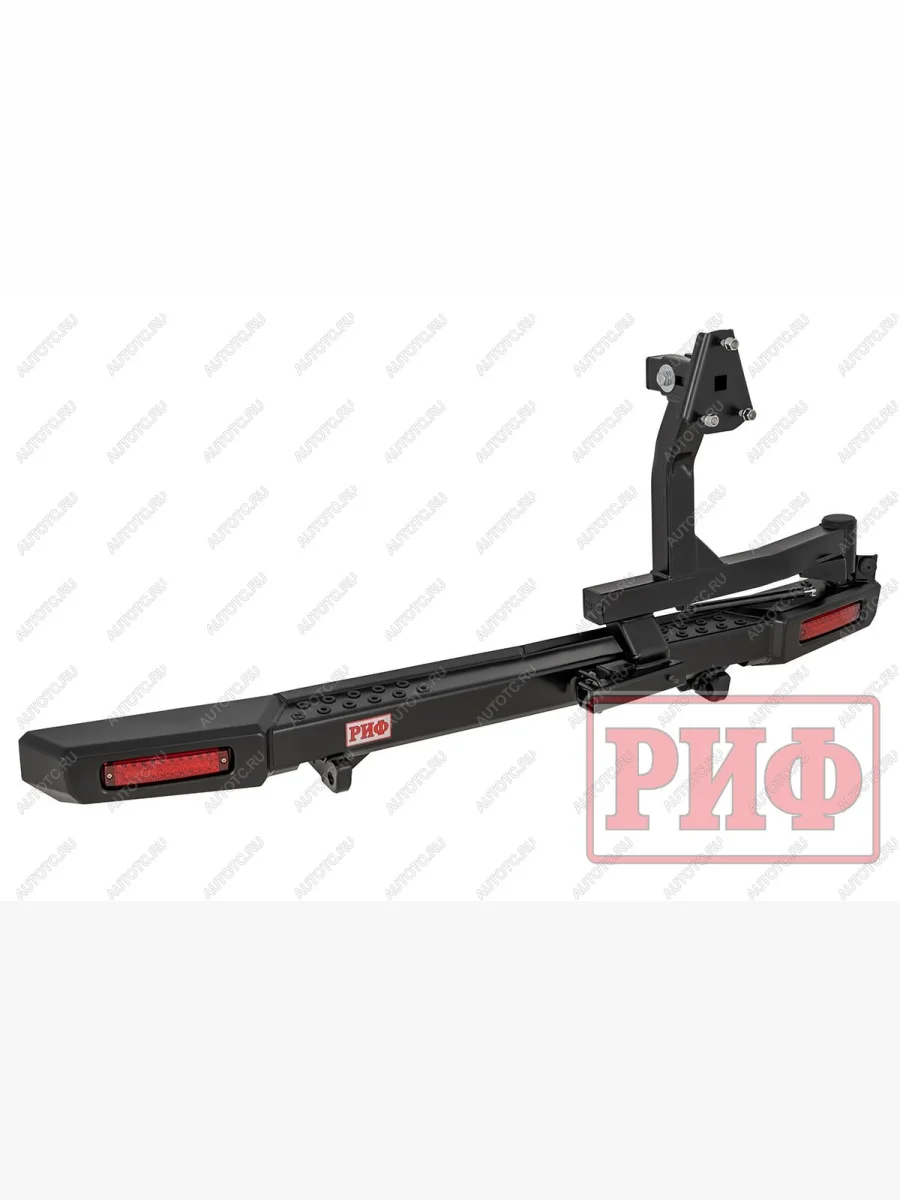 Бампер силовой задний (с фонарями, калиткой, возможностью установки фаркопа, стандарт) РИФ  Уаз Буханка (1965-2025) 452 (черный)  с доставкой в г. Керчь