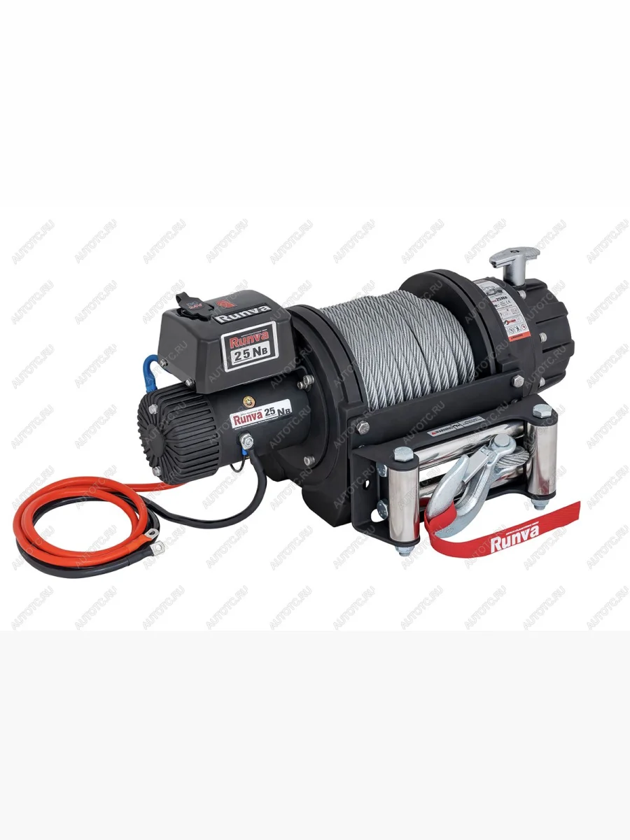 Лебёдка электрическая (24V 25000 lbs 11340 кг) (влагозащищенная) RUNVA KGM Rexton (2023-2025) (стальной трас)  в Перми Пермском крае