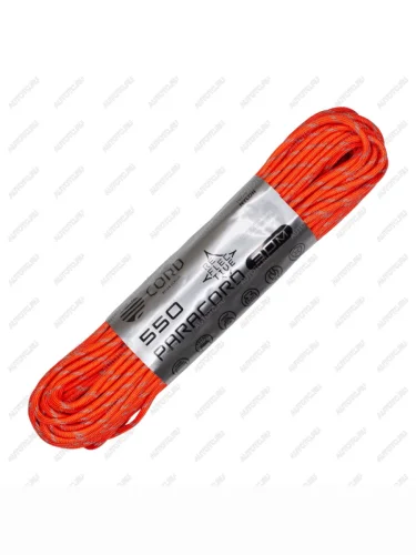 Паракорд 550 CORD nylon 30м световозвращающий (neon orange)  550.n30.lm.n.or