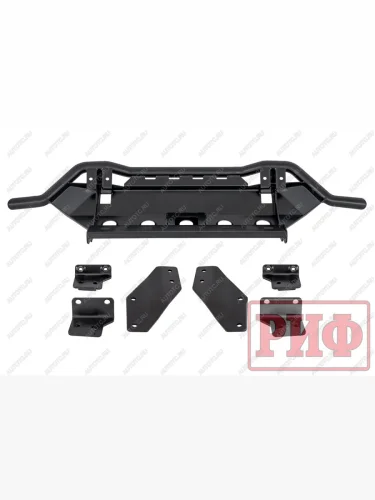 Бампер силовой передний защитой радиатора РИФ (черный) Лада ВАЗ Нива Трэвел (212300-80) (2021-2025)