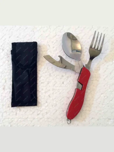 Набор столовых приборов M-5619 (мультитул) ложка, вилка, нож, открывалка  a007