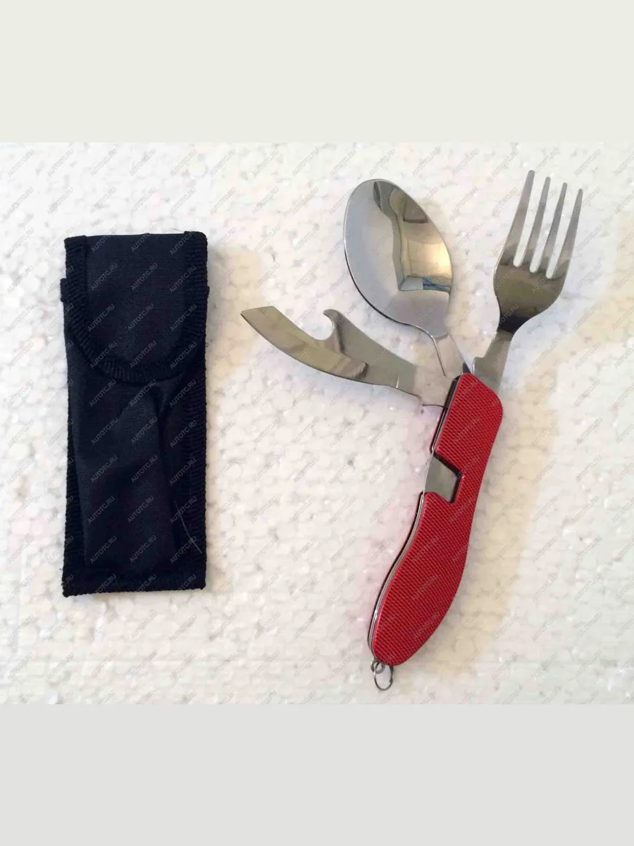 Набор столовых приборов M-5619 (мультитул) ложка, вилка, нож, открывалка  a007  в Воронеже Воронежской области