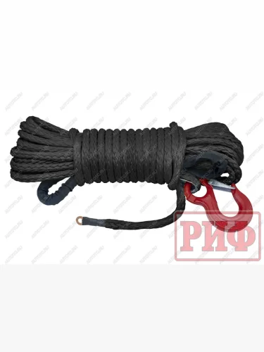 Трос для лебёдки синтетический РИФ 10 мм25 м черный (готовый)  rope10mm25mbl
