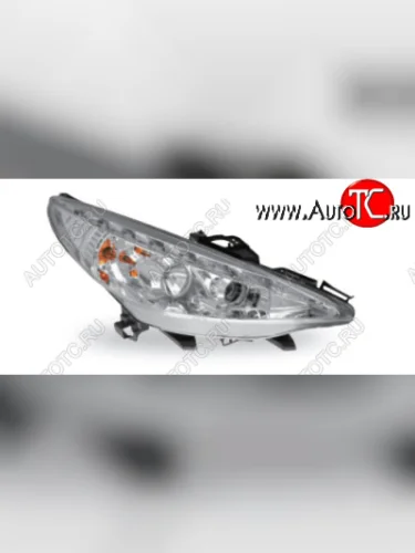 207 ФАРА Л+П (КОМПЛЕКТ) ТЮНИНГ ЛИНЗОВАН (DEVIL EYES) БЕЗ ПРОТИВОТУМ С РЕГ.МОТОР (JUNYAN) ВНУТРИ ХРОМ JUNYAN pg20705-004h-n