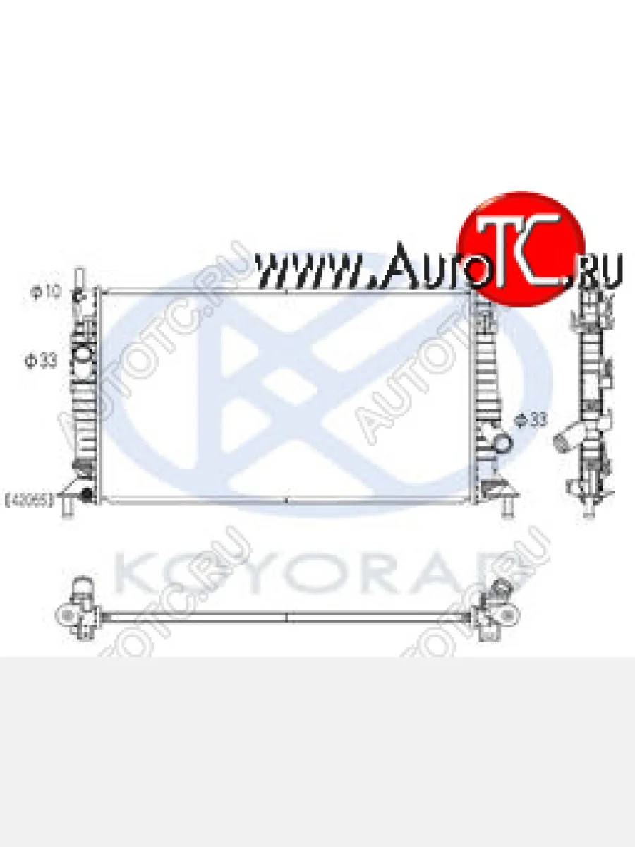 3 {+ FD FOCUS 05-  C-MAX 03- VV S40 04-} РАДИАТОР ОХЛАЖДЕН 1.3 1.6 2 (KOYO) KOYORAD mzx0304-912  с доставкой в г. Керчь