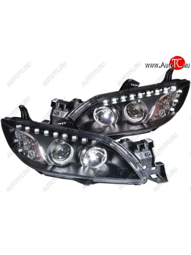 3 ФАРА Л+П (КОМПЛЕКТ) (СЕДАН) ТЮНИНГ ЛИНЗОВАН (DEVIL EYES) С ДИОД УК.ПОВОР (EAGLE EYES) ВНУТРИ ЧЕРН EAGLE EYES mzx0303-004b-n