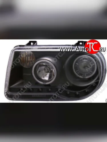 300C {с опцией задержки} ФАРА Л+П (КОМПЛЕКТ) ТЮНИНГ (DEVIL EYES) С СВЕТЯЩ ОБОДК , ДИОД БЕЗ КОРРЕКТОР (EAGLE EYES) ВНУТРИ ЧЕРН EAGLE EYES cr30c05-002b-n