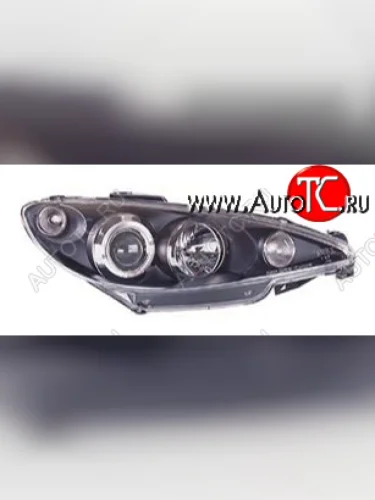 206 ФАРА Л+П (КОМПЛЕКТ) ТЮНИНГ ЛИНЗОВАН С СВЕТЯЩ ОБОДК (SONAR) ВНУТРИ ЧЕРН SONAR pg20698-005b-n
