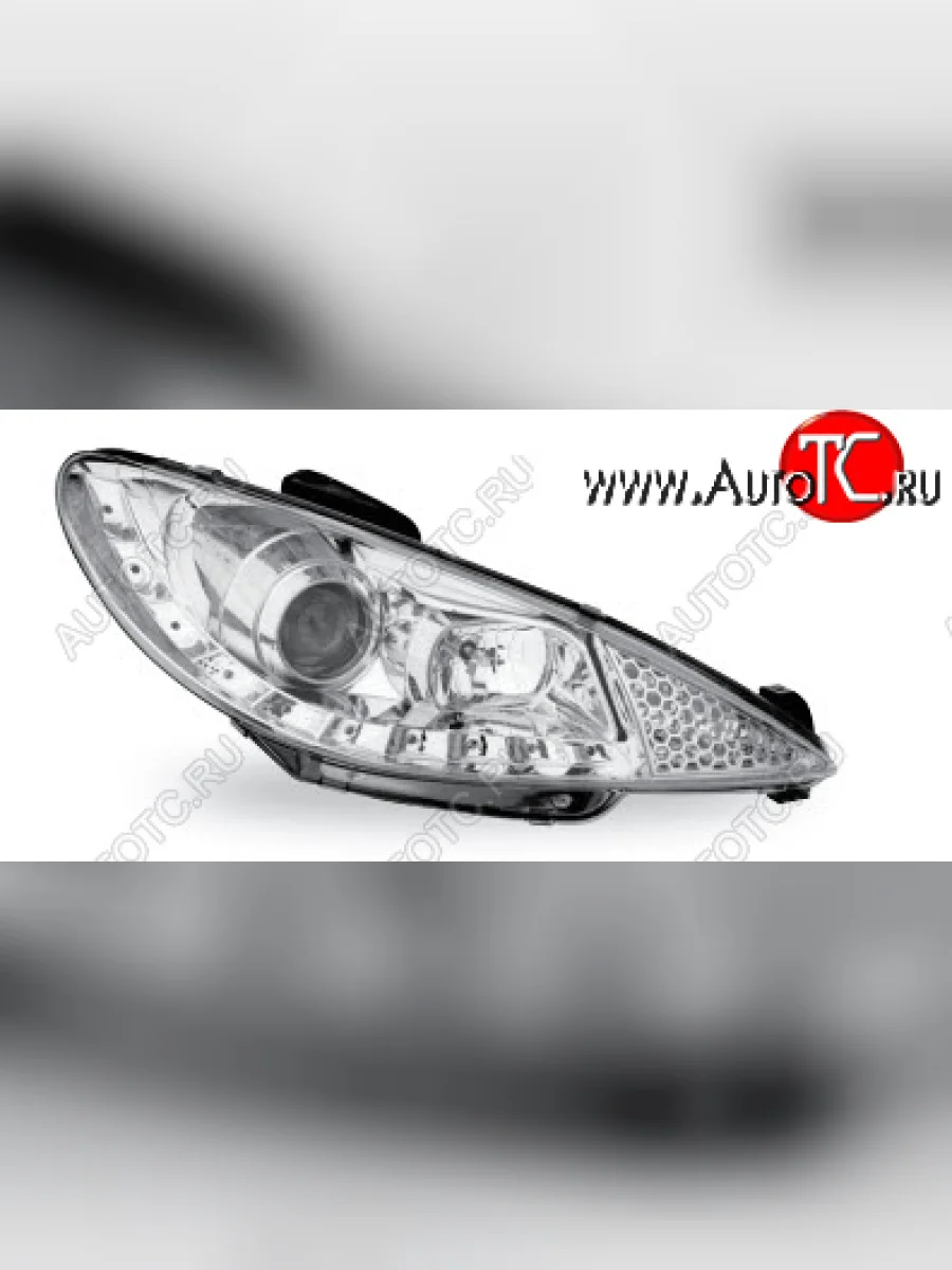 206 ФАРА Л+П (КОМПЛЕКТ) ТЮНИНГ ЛИНЗОВАН (DEVIL EYES) (JUNYAN) ВНУТРИ ХРОМ JUNYAN pg20698-007h-n  в Воронеже Воронежской области