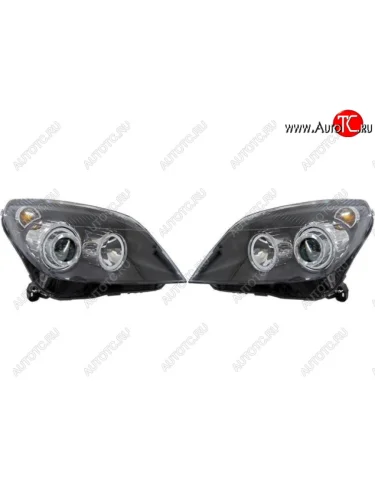 ASTRA ФАРА Л+П (КОМПЛЕКТ) ТЮНИНГ С 2 СВЕТЯЩ ОБОДК С РЕГ.МОТОР ВНУТРИ (DEPO) ЧЕРН DEPO opast04-001b-n