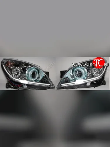 ASTRA ФАРА Л+П (КОМПЛЕКТ) ТЮНИНГ С СВЕТЯЩ ОБОДК С РЕГ.МОТОР (EAGLE EYES) ВНУТРИ ХРОМ EAGLE EYES opast04-006h-n