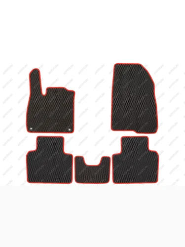 Коврики в салон EVA подходят для HONDA Accord 2020-, сед., (красная окантовка), 5шт.  Хонда Аккорд Klever eva.r.0501804222110k