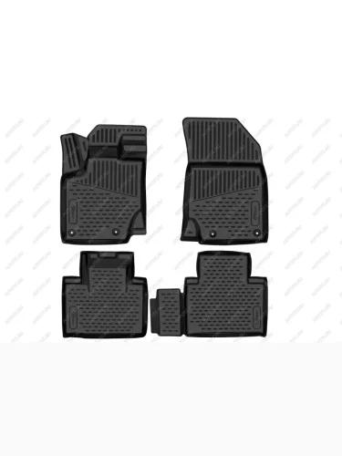 Коврики 3D в салон (ПУ, повышенная износостойкость) FORMAT (черные) Geely Atlas Pro NL3 (2019-2025)