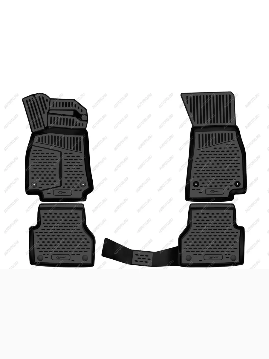 Коврики 3D в салон (ПУ, повышенная износостойкость) FORMAT  Audi A6 (2018-2023) (C8) универсал (черные)  в Керчи Республика Крым