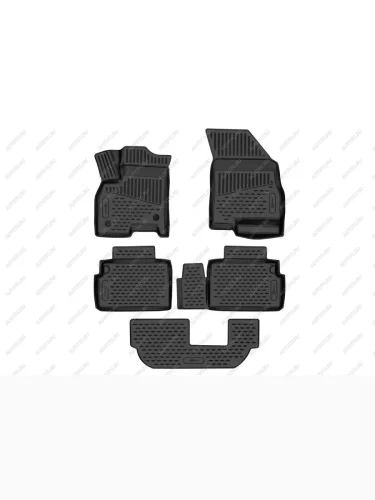 Коврики 3D в салон (ПУ, повышенная износостойкость)(7 мест) FORMAT (черные) Chery Tiggo 8 PRO (2021-2025)