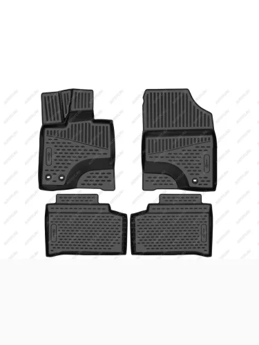 Коврики 3D в салон (ПУ, повышенная износостойкость)(7 мест) FORMAT (черные) Changan UNI-K (2020-2025)