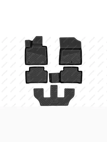 Коврики 3D в салон подходят для KIA Sorento (IV) 2020-, внедорожник, 7 мест, 5шт. (ПУ, повышенная износостойкость)  Киа Соренто FORMAT format.3da59061210