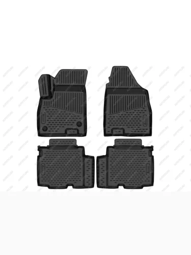 Коврики 3D в салон (5 мест) Element (черные) Jetour X90 Plus (2021-2025)