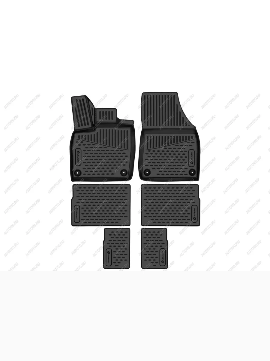 Коврики 3D в салон (7 мест) Element  Volkswagen ID6 X (2021-2025) (черные)  в Керчи Республика Крым