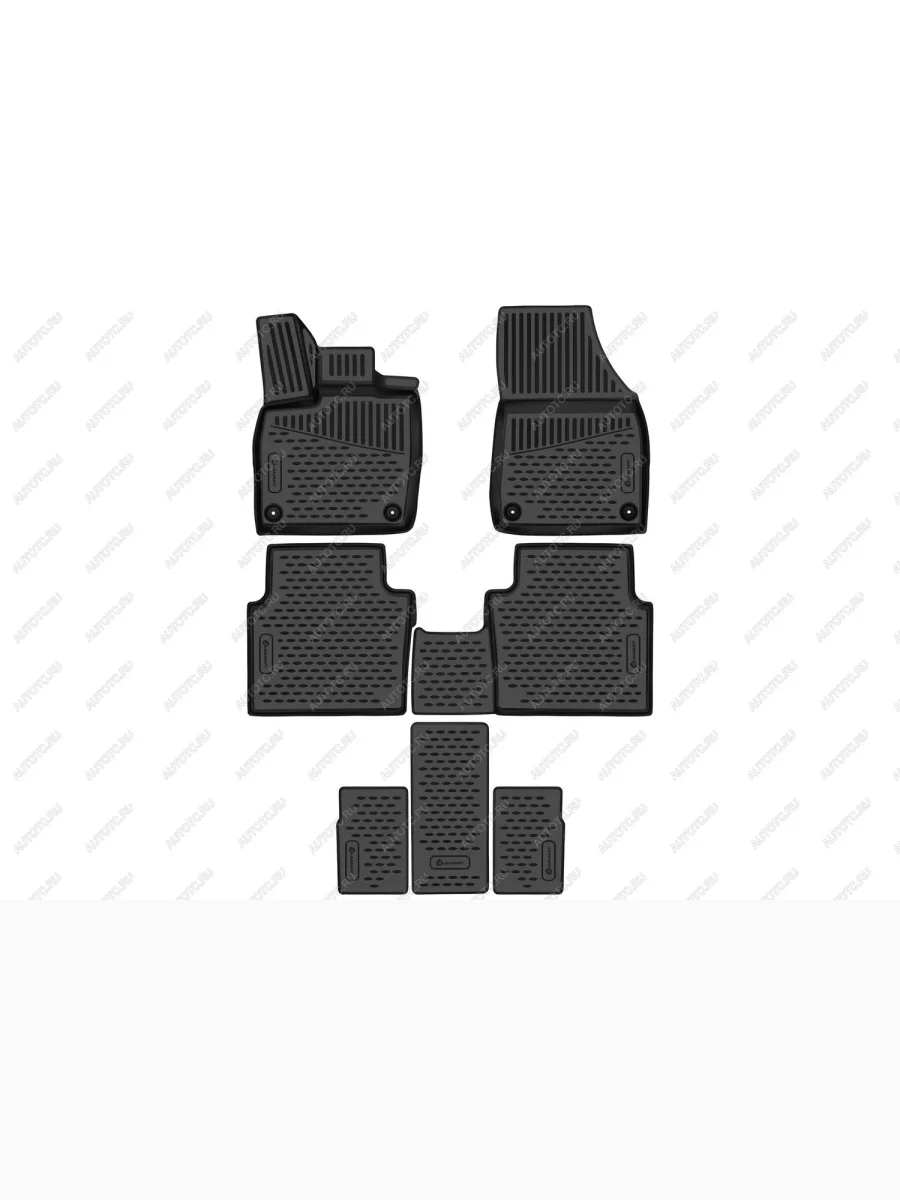 Коврики 3D в салон (6 мест) Element  Volkswagen ID6 Crozz (2021-2025) (черные)  в Керчи Республика Крым