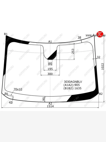 Стекло лобовое FUYAO (зеленое) Chevrolet Orlando (2011-2018)