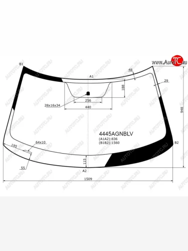 Стекло лобовое FUYAO (зеленое) KIA Soul PS дорестайлинг (2014-2016)