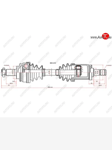Привод в сборе FR LH BMW X5 E53 99-06 SAT BM-5-912