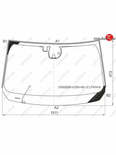 Стекло лобовое (обогрев щеток, камера, датчик дождя, молдинг) XYG (зеленое) Jeep Cherokee  KL (2017-2020) рестайлинг