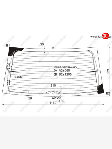Стекло заднее (Цвет зеленый Обогрев 5D WGN) Skoda Fabia 99-08 XYG FABIA-STW RW/H/X