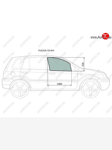 Стекло боковое опускное (Спереди Справа Цвет зеленый) Ford Fusion 02-12 XYG FUSION FD/RH