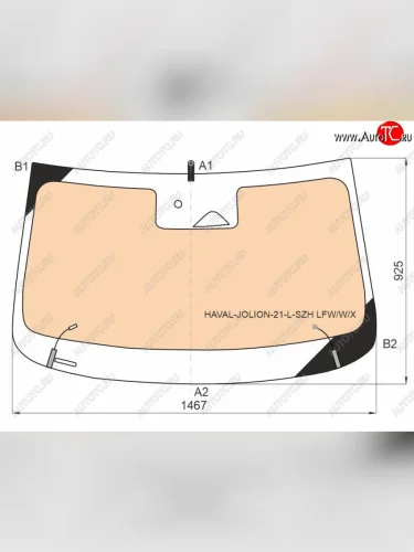 Стекло лобовое (обогрев полный, камера, датчик дождя) XYG (зеленое) Haval Jolion (2020-2024) дорестайлинг
