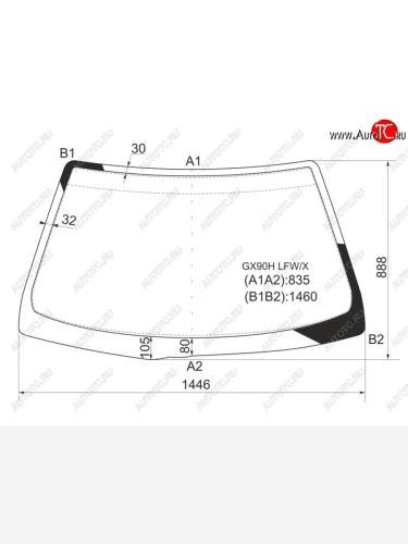 Стекло лобовое Toyota Chaser (X90) 92-96 XYG GX90H LFW/X