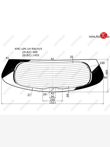 Стекло заднее (Цвет зеленый Обогрев) Kia Sorento 14-20  Sorento Prime 14-20 XYG KMC-UM-1H RW/H/X