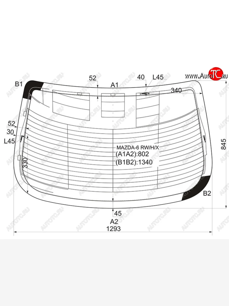 Стекло заднее (Цвет зеленый Обогрев Антенна 4D SED) Mazda 6 02-08  Atenza 02-07 XYG MAZDA-6 RW/H/X  в Керчи Республика Крым