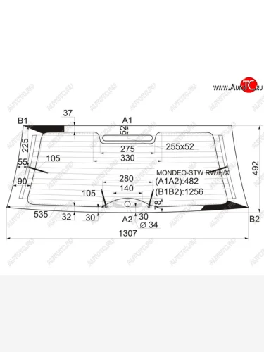 Стекло заднее с обогревом FORD MONDEO 5D WGN 93-00 XYG MONDEO-STW RW/H/X, mondeostwrwhx XYG MONDEO-STW RW/H/X