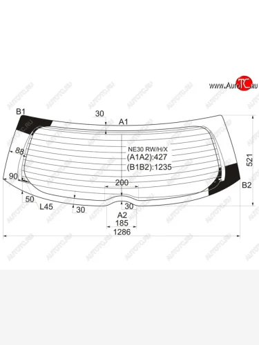 Стекло заднее (Цвет зеленый Обогрев) Toyota Auris 06-12 XYG NE30 RW/H/X