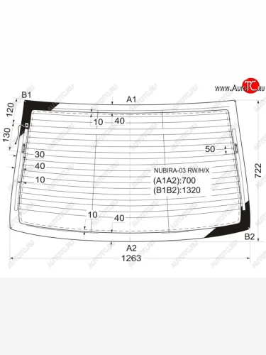 Стекло заднее (Цвет зеленый Обогрев Антенна 4D SED) Chevrolet Lacetti 04-13  Daewoo Lacetti 04-0 XYG NUBIRA-03 RW/H/X