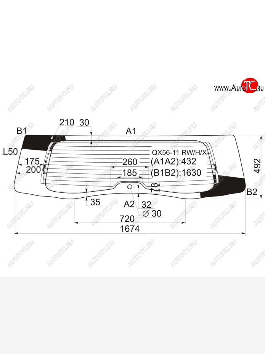 Стекло заднее (Цвет зеленый Обогрев) Infiniti QX56 10-13  QX80 13-20 XYG QX56-11 RW/H/X  в Керчи Республика Крым