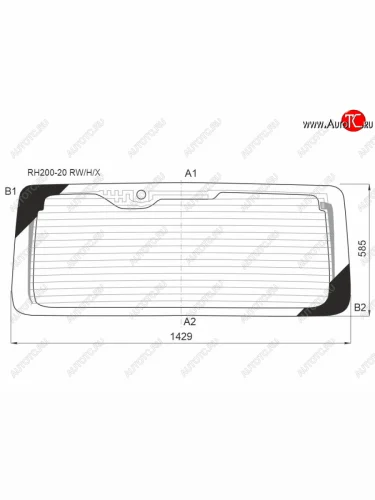 Стекло заднее (Цвет зеленый Обогрев STD CAB 20-) Toyota Hiace 04- XYG RH200-20 RW/H/X