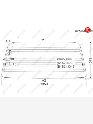 Стекло заднее (Цвет зеленый Обогрев) Toyota Hiace 89-04  Regius Ace 99-04 XYG RZH104 RW/H