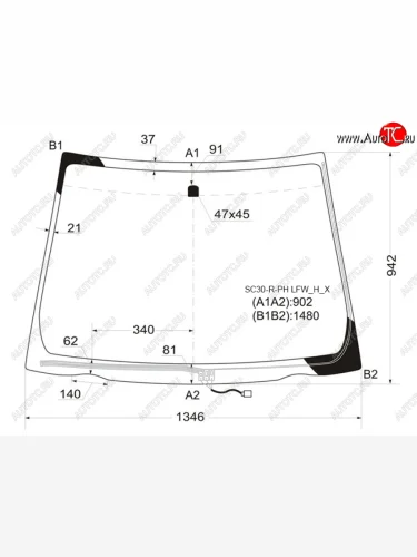Стекло лобовое (Обогрев щеток) Toyota Vitz 10-20  Yaris 10-17 XYG SC30-R-PH LFW/H/X