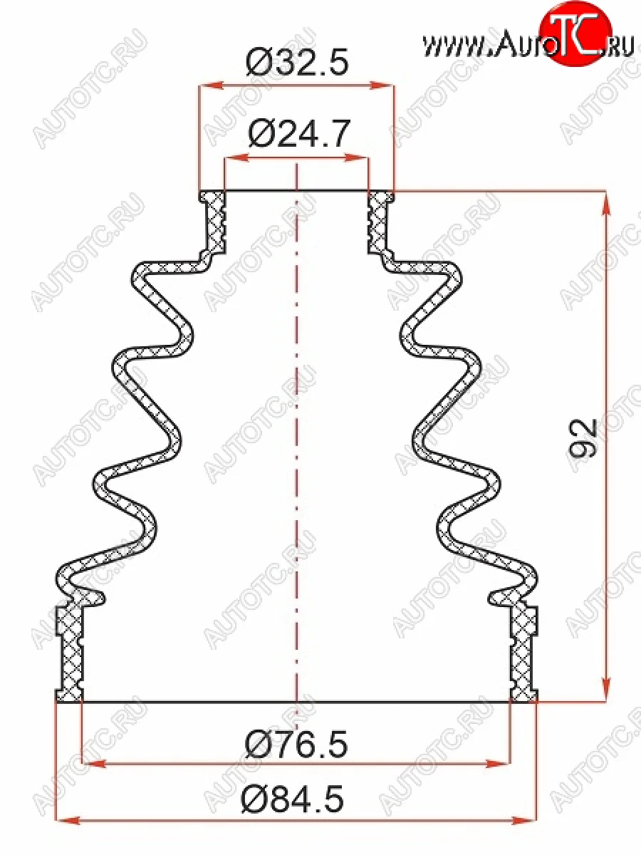 Пыльник шруса внутренний TOYOTA GAIA 98-02SSANGYONG ACTYON 06-REXTON 01-18 SAT ST-105-0061  в Керчи Республика Крым