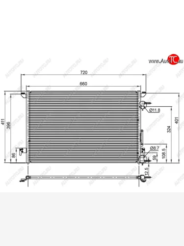 Радиатор кондиционера Opel Vectra 02-08  Saab 9-3 02-14 SAT ST-47-0008