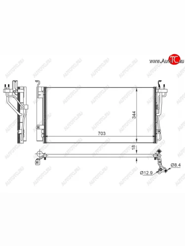 Радиатор кондиционера Hyundai Sonata 01-13  Kia Magentis 03-06 SAT ST-47-0044